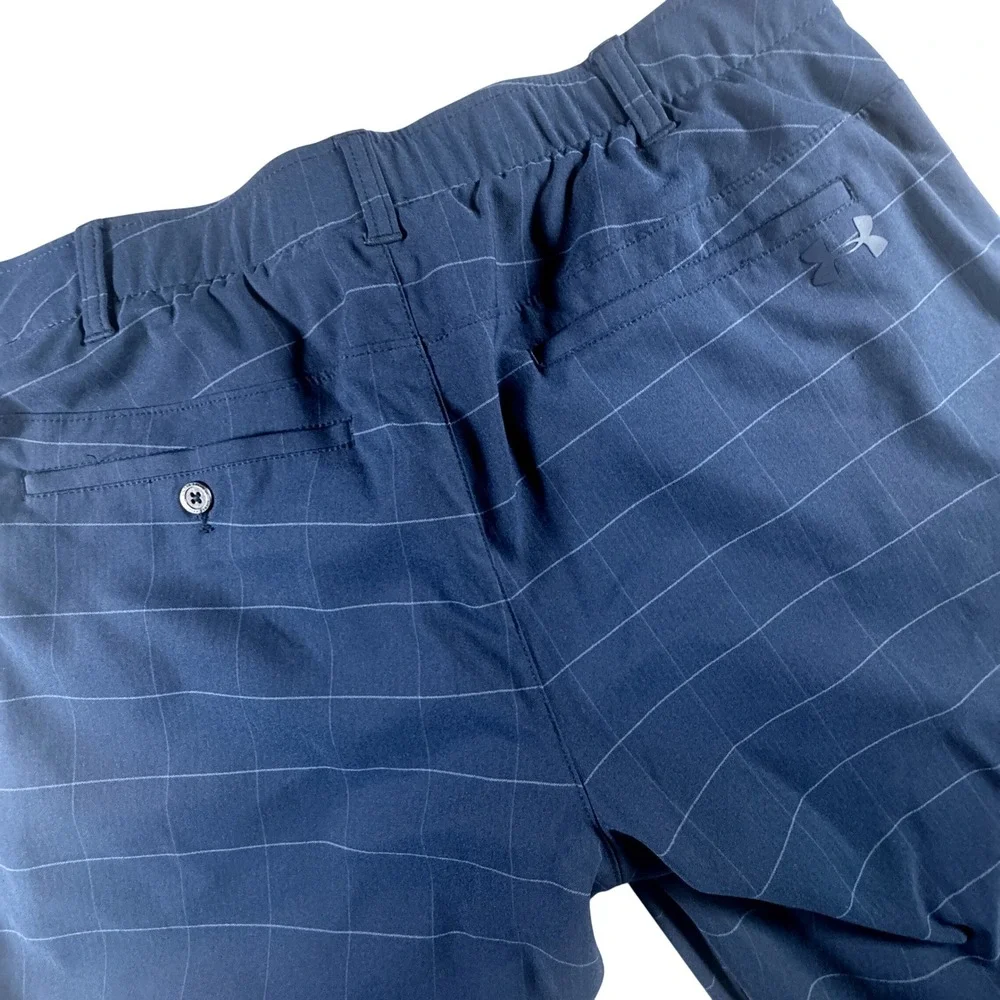Under Armour Golf Pants Mens 37x33 (READ)‎ Navy Blue Windowpane Performance